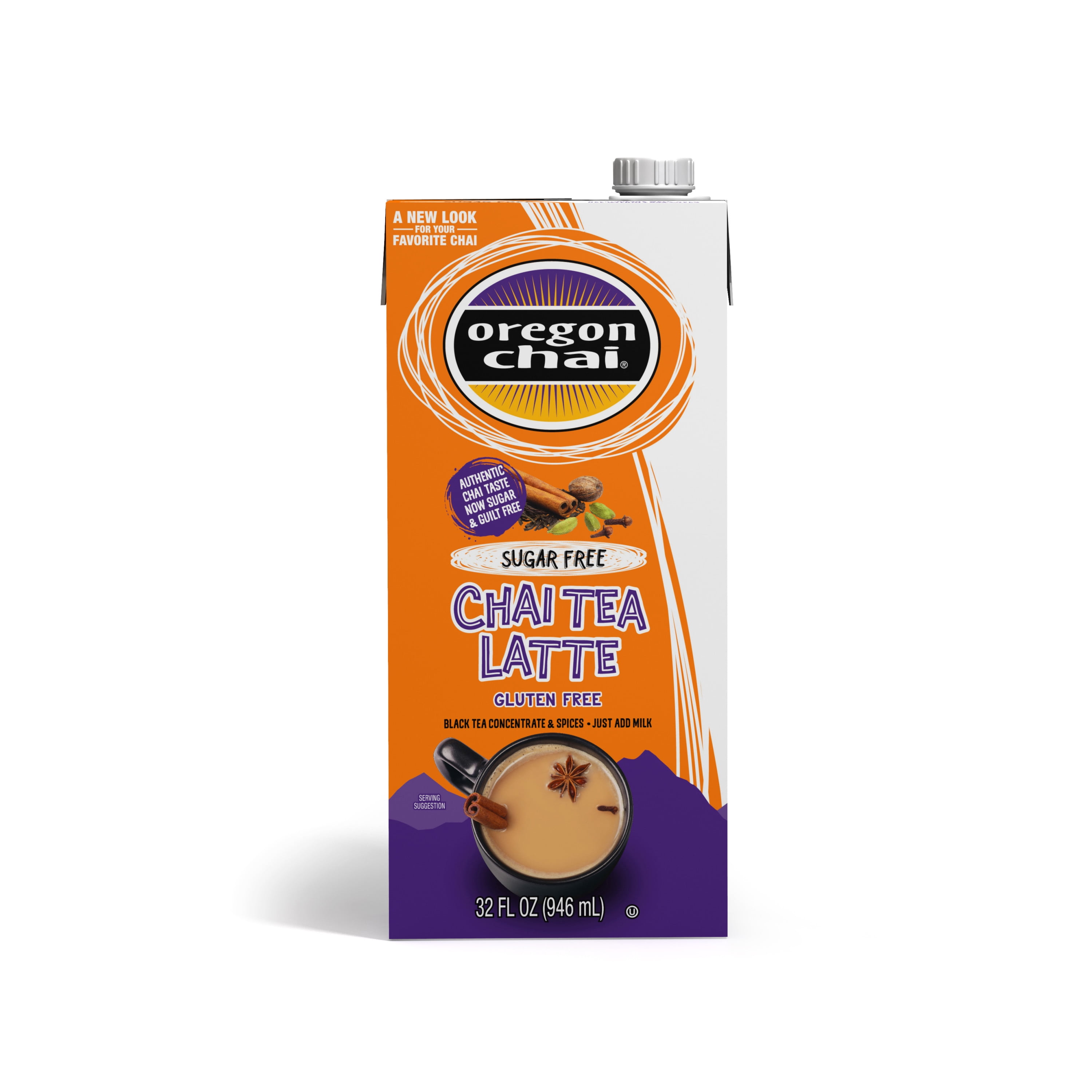 Oregon Chai Sugar Free Chai Tea Latte, Tea Concentrate, 32 fl oz
