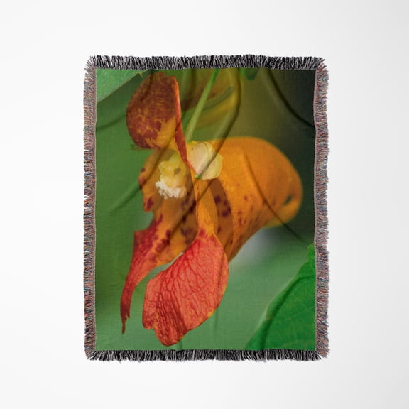 Oregon. Close-Up Of Jewelweed Flower. , Woven Blanket