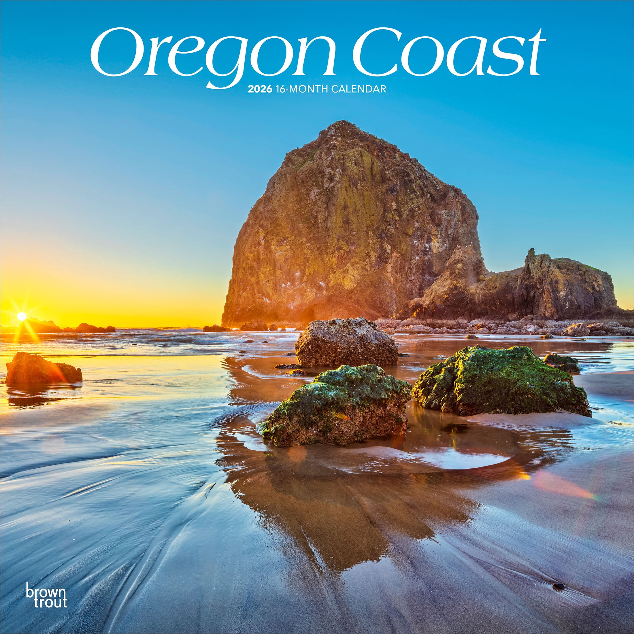 Oregon Coast | 2026 12x24" (Hanging) Wall Calendar | Plastic-Free | BrownTrout
