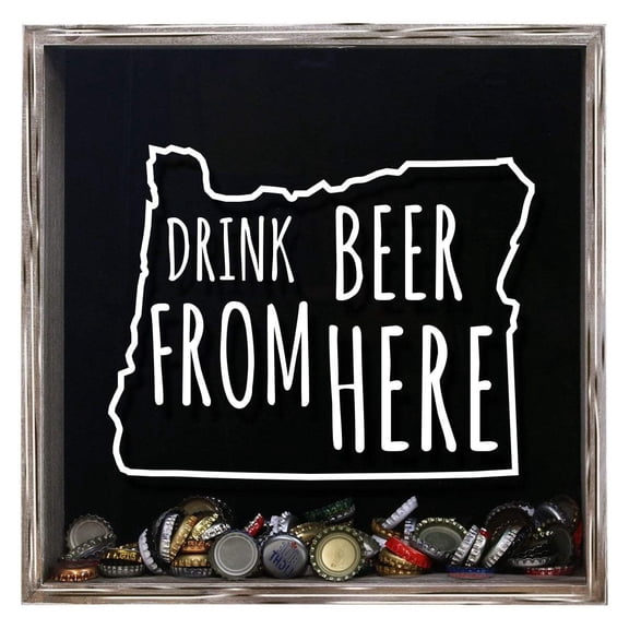 Oregon Drink Beer From Here Beer Cap Shadow Box