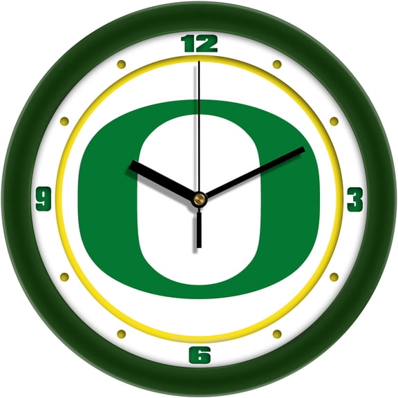 Oregon Ducks 11.5'' Suntime Premium Glass Face Traditional Logo Wall Clock