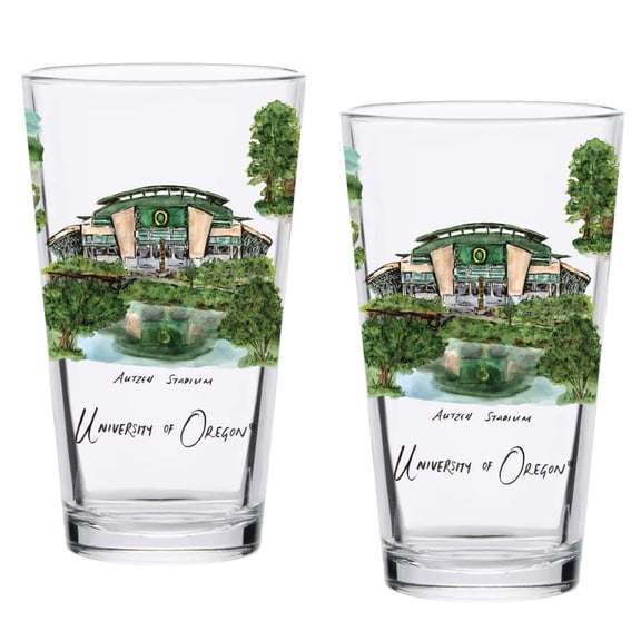Oregon Ducks 2-Pack 16oz.-Laura Wilcox University Pint Set