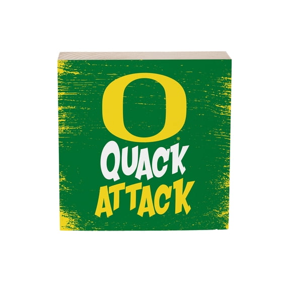 Oregon Ducks 6" Square Fan Chant Wood Block Shelf Sign