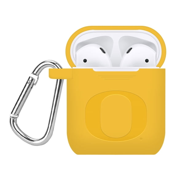 Oregon Ducks Engraved Silicone Case Cover Compatible with Apple AirPods Gen 1 & 2 (Yellow) by Affinity Bands