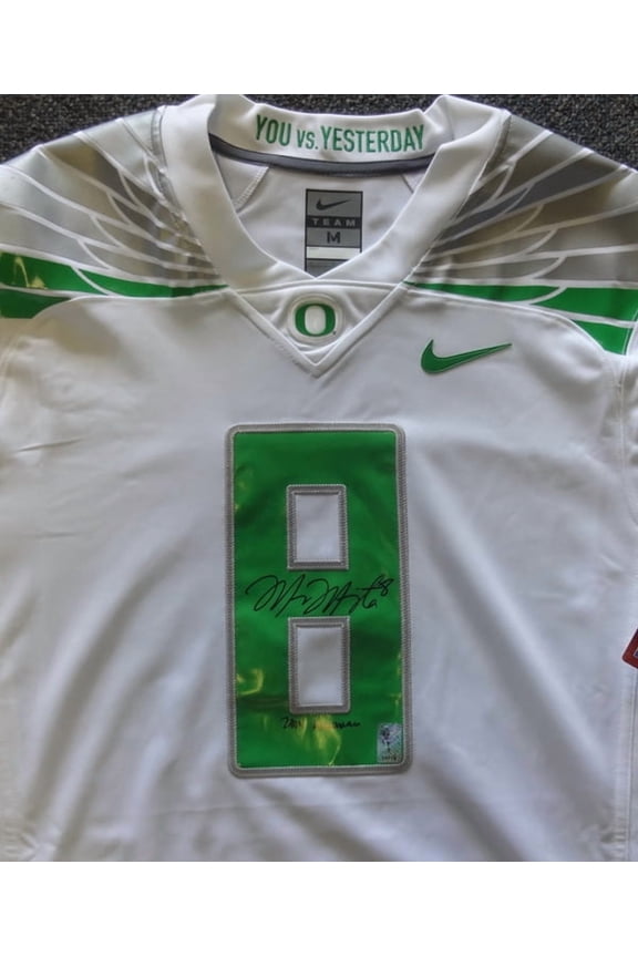 Oregon Ducks Marcus Mariota Autographed White Nike Jersey "2014 Heisman" Size M MM Holo 89852