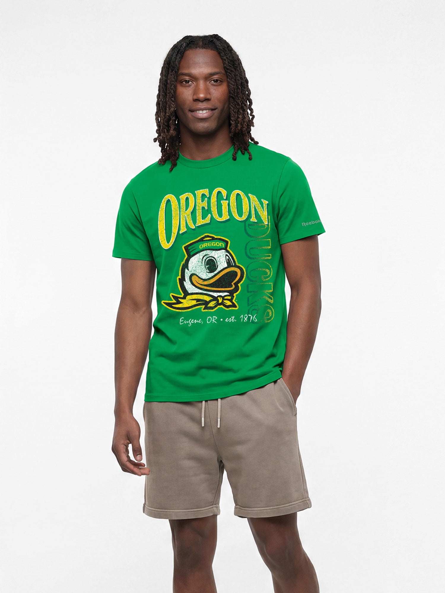 Oregon Ducks Reebok Mens Crew Neck Short Sleeve T-Shirt