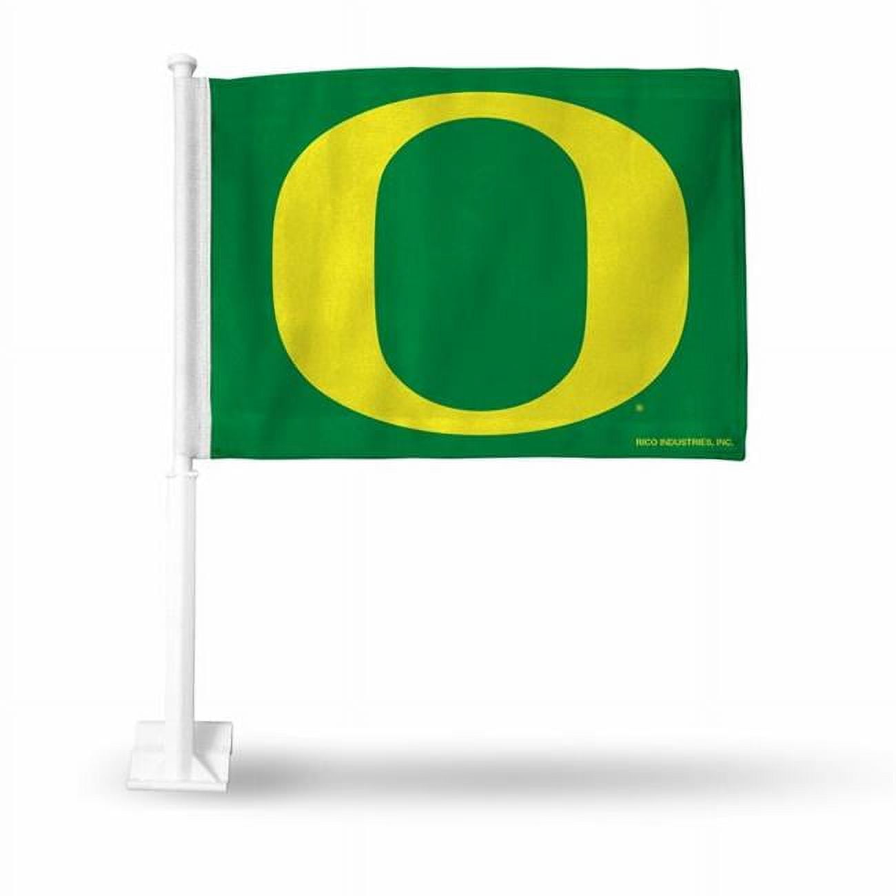 Oregon Ducks Standard Double Sided Car Flag - 16" x 19" - Strong Pole that Hooks Onto Car/Truck/Automobile