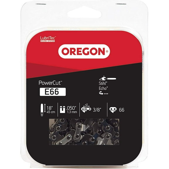 Oregon PowerCut Chainsaw Chain E66 - 18 In, Fits Stihl Echo, Full Chisel, 66 Drive Links