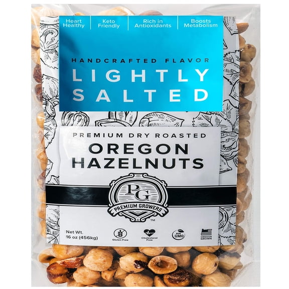 Oregon Farm To Table AIF4- Hazelnuts from Premium Growers - Dry Roasted - Lightly Salted - Kosher Certified - 1 LB