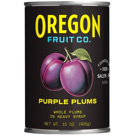 Oregon Fruit Co. Canned Purple Plums in Heavy Syrup, 15 oz Can