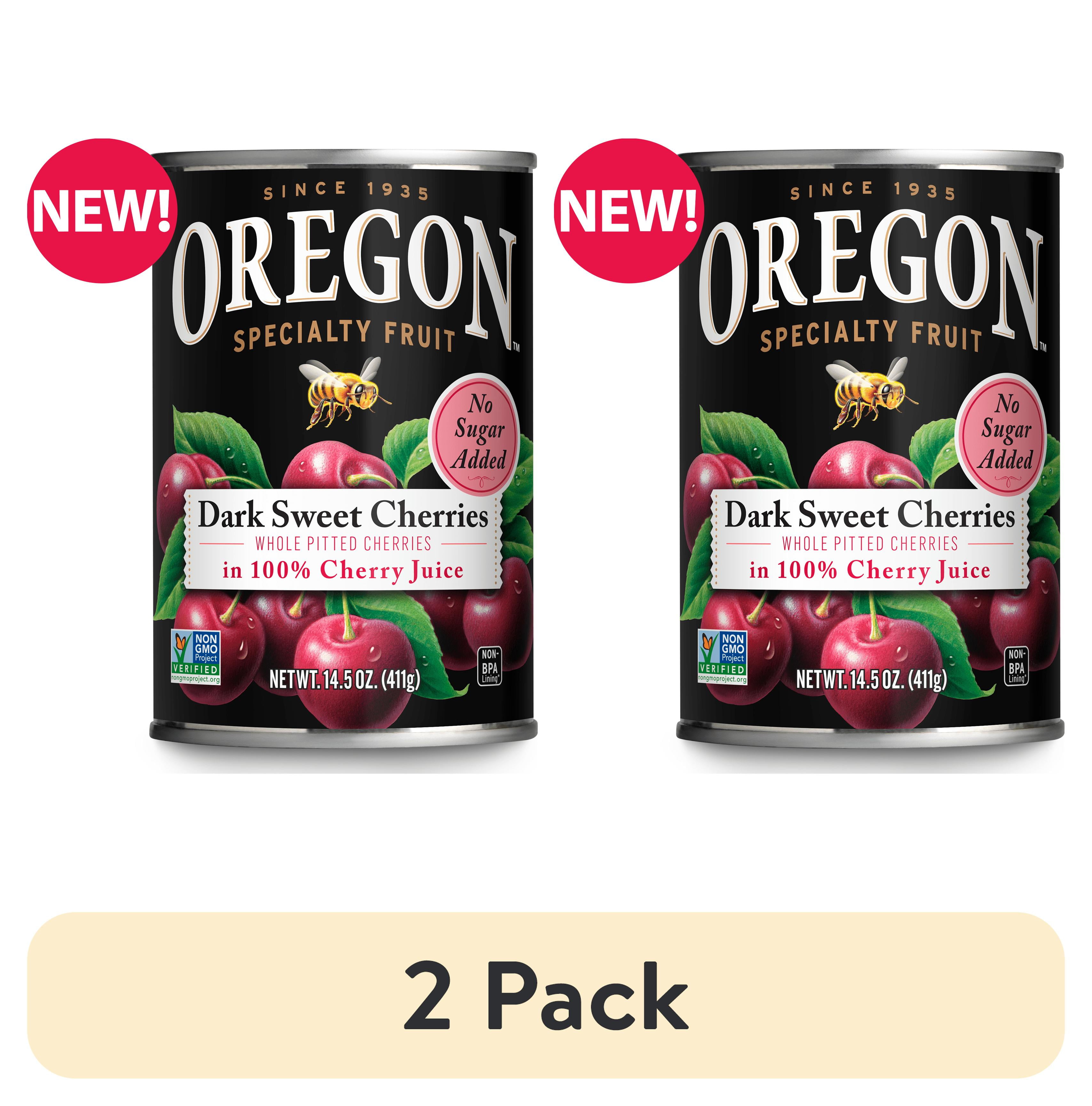 (2 pack) Oregon Fruit Dark Sweet Cherries in 100 Cherry Juice, No