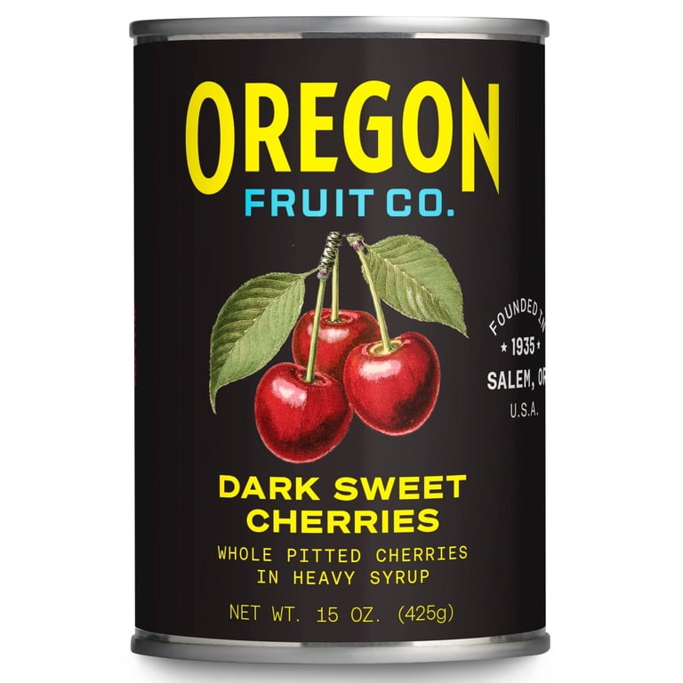 Oregon Fruit Dark Sweet Bing Cherries in Heavy Syrup, 15 oz Can