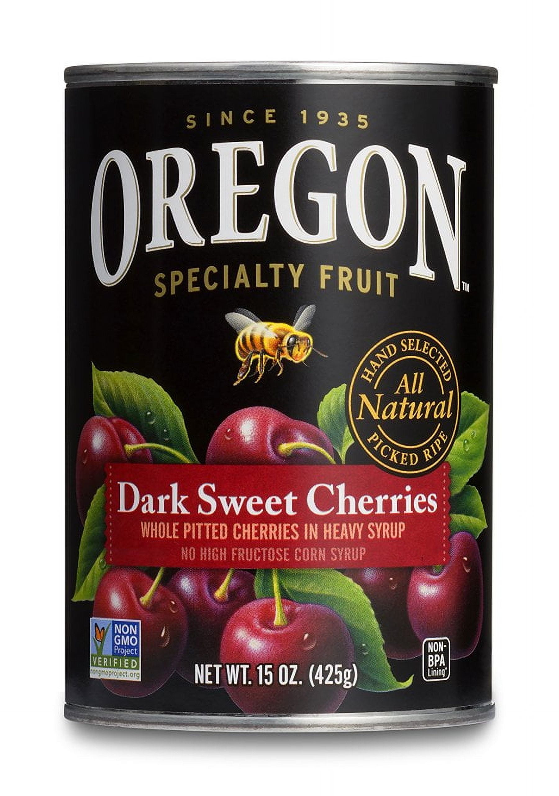 Oregon Fruit Pitted Dark Sweet Cherries in Heavy Syrup, 15-Ounce Cans (Pack of 8)