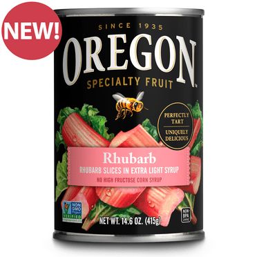 Oregon Fruit Rhubarb Slices in Extra Light Syrup, 14.6 oz Can