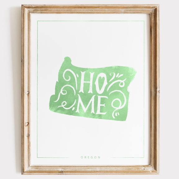 Oregon Home State Art Print: Linen Texture Wall Decor, Stretched Canvas Size 8x12