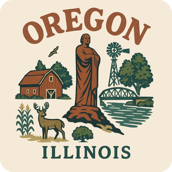 Oregon Illinois Keepsakes Souvenir Vinyl Sticker – Destination Travel Keepsake Collectible (3-Inches Wide)