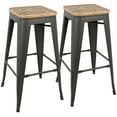 thumbnail image 1 of Oregon Industrial Stackable Barstool in Grey and Brown by LumiSource - Set of 2, 1 of 8