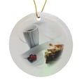thumbnail image 1 of 3drose, Oregon, Keizer, a Piece of Raspberry Blueberry Pie and a Cup of Coffee, Circle Porcelain Ornament, 1 of 7