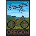 thumbnail image 1 of Oregon, Life is a Beautiful Ride, Mountain Bike Scene (16x24 Giclee Gallery Art Print, Vivid Textured Wall Decor), 1 of 3
