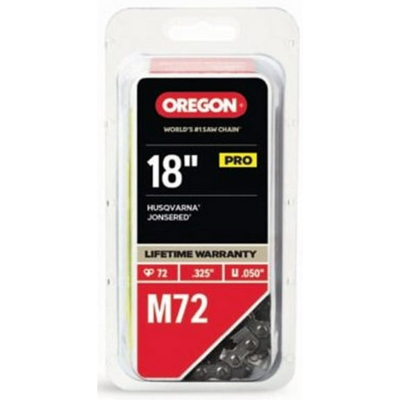 Oregon M72 Chainsaw Chain for 18 in. Bar, Fits Echo, Husqvarna, Dolmar, Jonsered, Craftsman, Makita and others