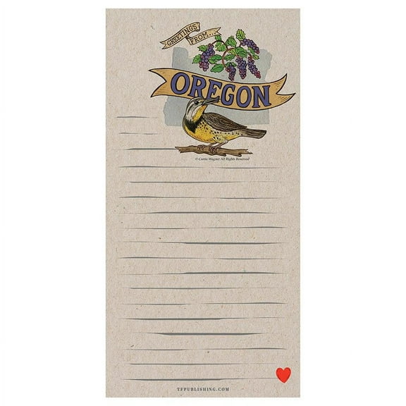 Oregon Magnet List Pad - for Lists, Groceries, ToDos