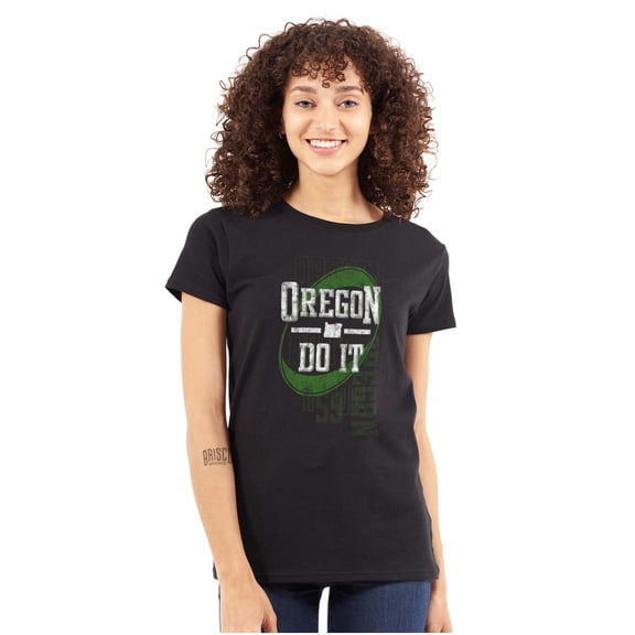 Oregon Map State Shape Do It OR Pride Womens Slim Fit Graphic Tee Brisco Brands M