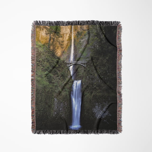 Oregon, Multnomah Waterfalls, Columbia Gorge - Us38 Rer0231 - Ric Ergenbright, Woven Blanket