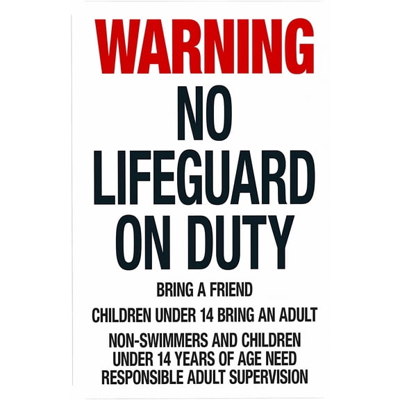 Oregon No Lifeguard On Duty Sign 8"x12" - Complies With Oregon Pool Safety Code Security Metal for Home Business Yard Garden Wall