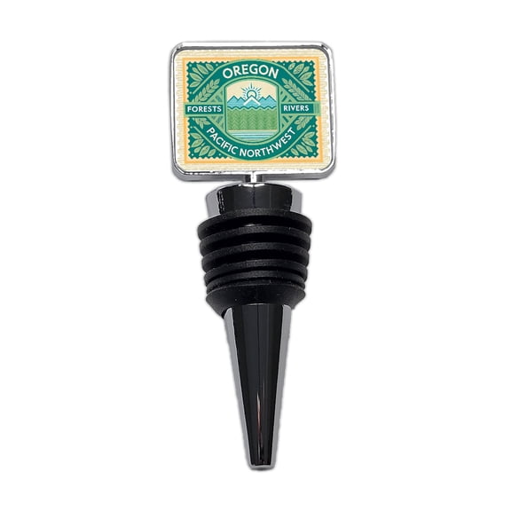 Oregon OR Pacific Northwest State Travel Vacation Stamp Wine Bottle Stopper Cap Plug