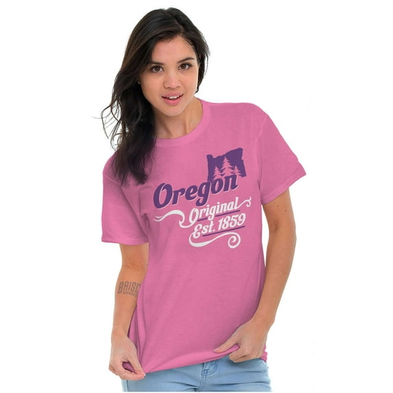 Oregon Pine Tree State Shape Cute Women's Graphic T Shirt Tees Brisco Brands S