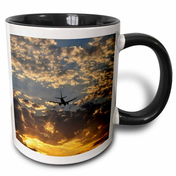 3drose, Oregon, Portland. Airplane with Landing Gear - Us38 Bja0456 - Jaynes Gallery, 11oz Two-tone Black Mug