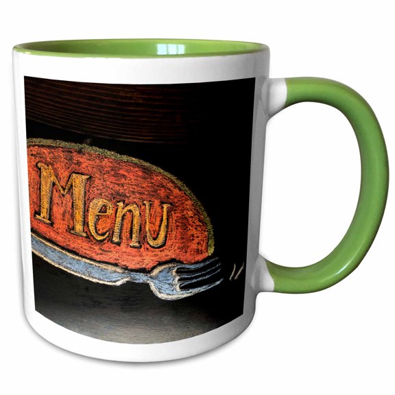3drose, Oregon, Portland. Chalkboard Menu, Restaurant - Us38 Bja0435 - Jaynes Gallery, 11oz Two-tone Green Mug