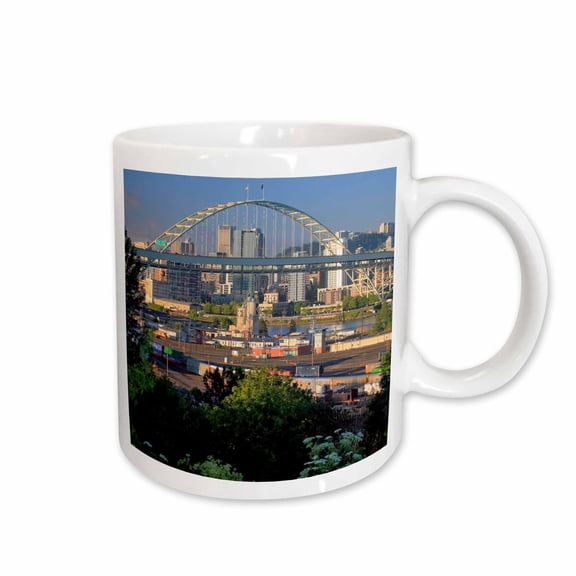 3drose, Oregon, Portland. Fremont Bridge Over Willamette River., 11oz Mug