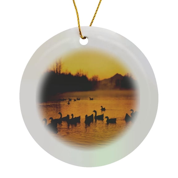 3drose, Oregon, Portland. Waterfowl Bird, Columbia Slough - Us38 Bja0208 - Jaynes Gallery, Circle Porcelain Ornament