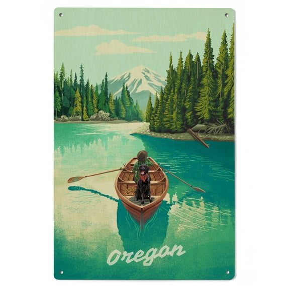 Oregon, Quiet Explorer, Boating, Mountain Birch Wood Wall Sign (6x9 Rustic Home Decor, Ready to Hang Art)