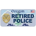 thumbnail image 1 of Oregon Retired Police Novelty Car Auto License Plate, 1 of 2