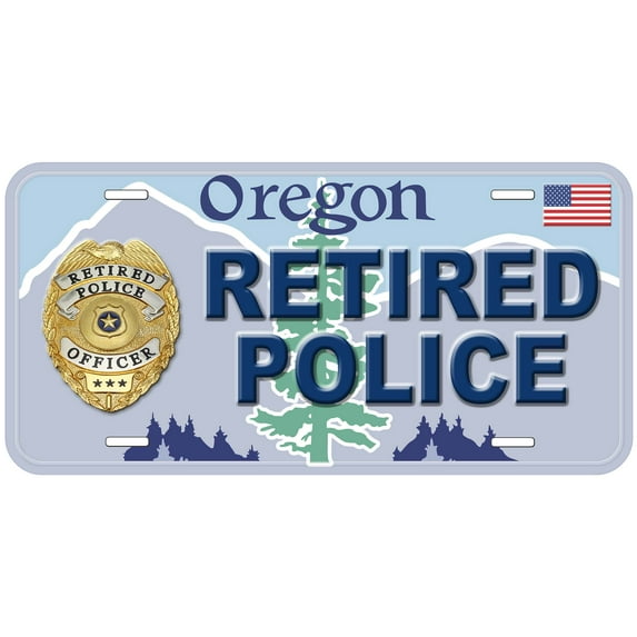 Oregon Retired Police Novelty Car Auto License Plate