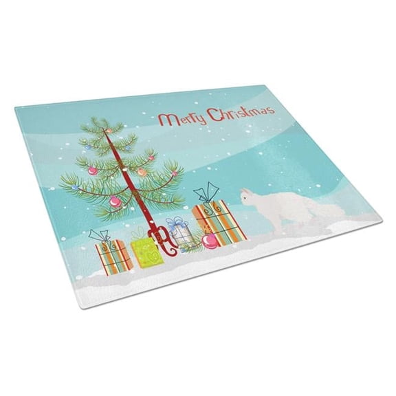 Oregon Rex No.2 Cat Merry Christmas Glass Cutting Board - Large