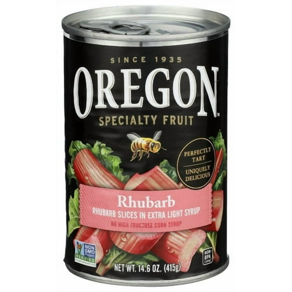 Oregon Rhubarb in Extra Light Syrup 14.6 oz (Pack of 8)