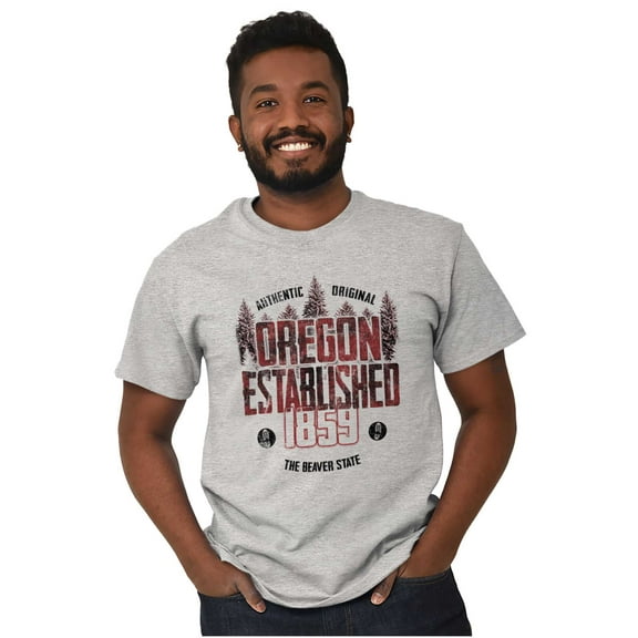 Oregon Rugged Forest Hiking Outdoors Men's Graphic T Shirt Tees Brisco Brands S