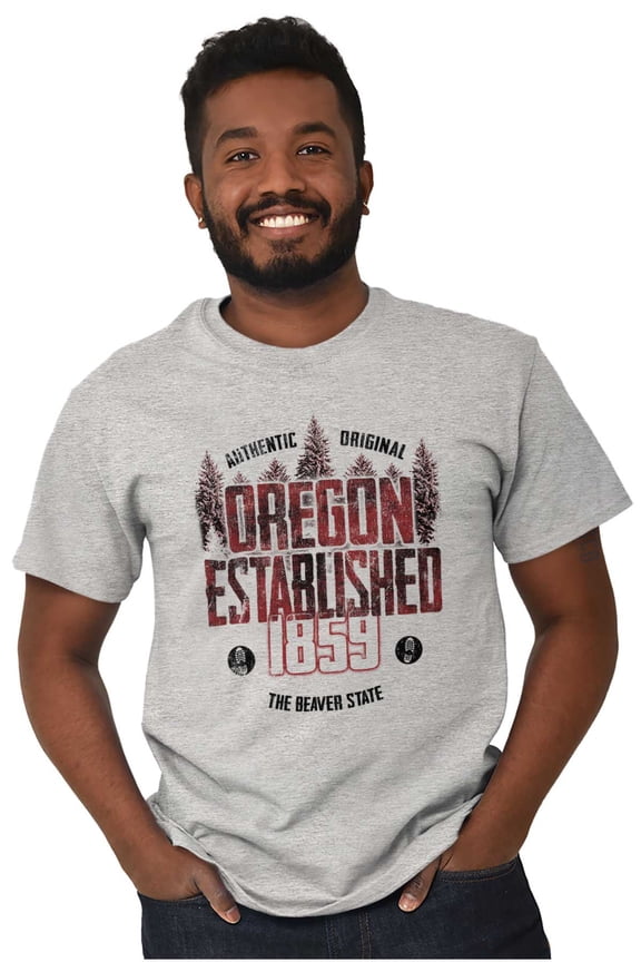 Oregon Rugged Forest Hiking Outdoors Men's Graphic T Shirt Tees Brisco Brands S