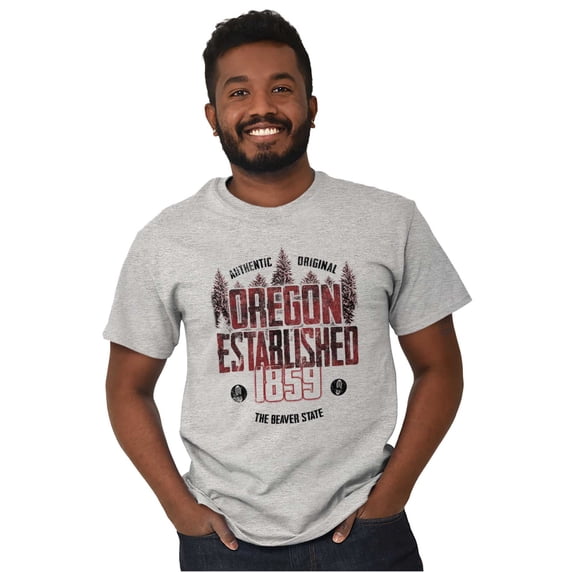 Oregon Rugged Forest Hiking Outdoors Men's Graphic T Shirt Tees Brisco Brands S