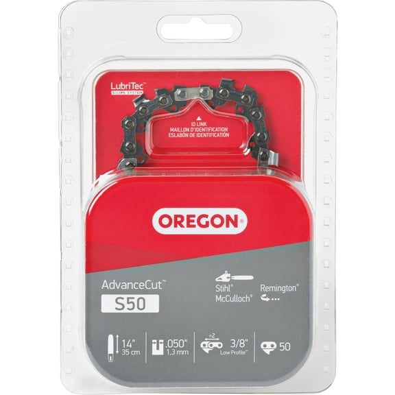 Oregon S50 14" HD Semi Chisel Cutting Chain Heavy-Duty Construction, Professional Use