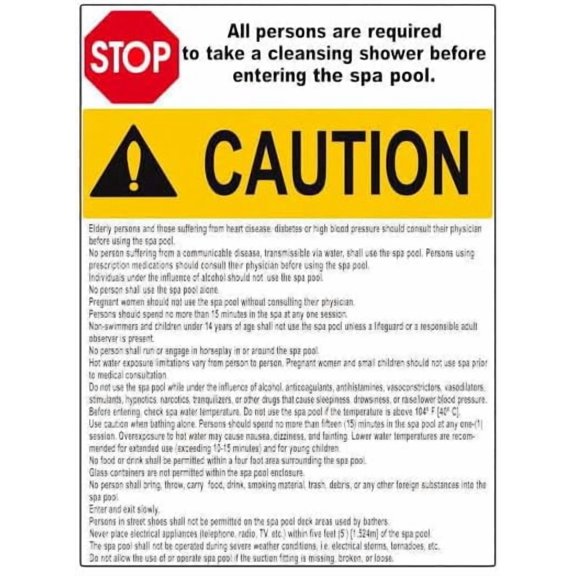 Oregon Spa Rules Stop Caution Sign Metal Sign 12x8 Inch Wall Decor for Indoor & Outdoor Use