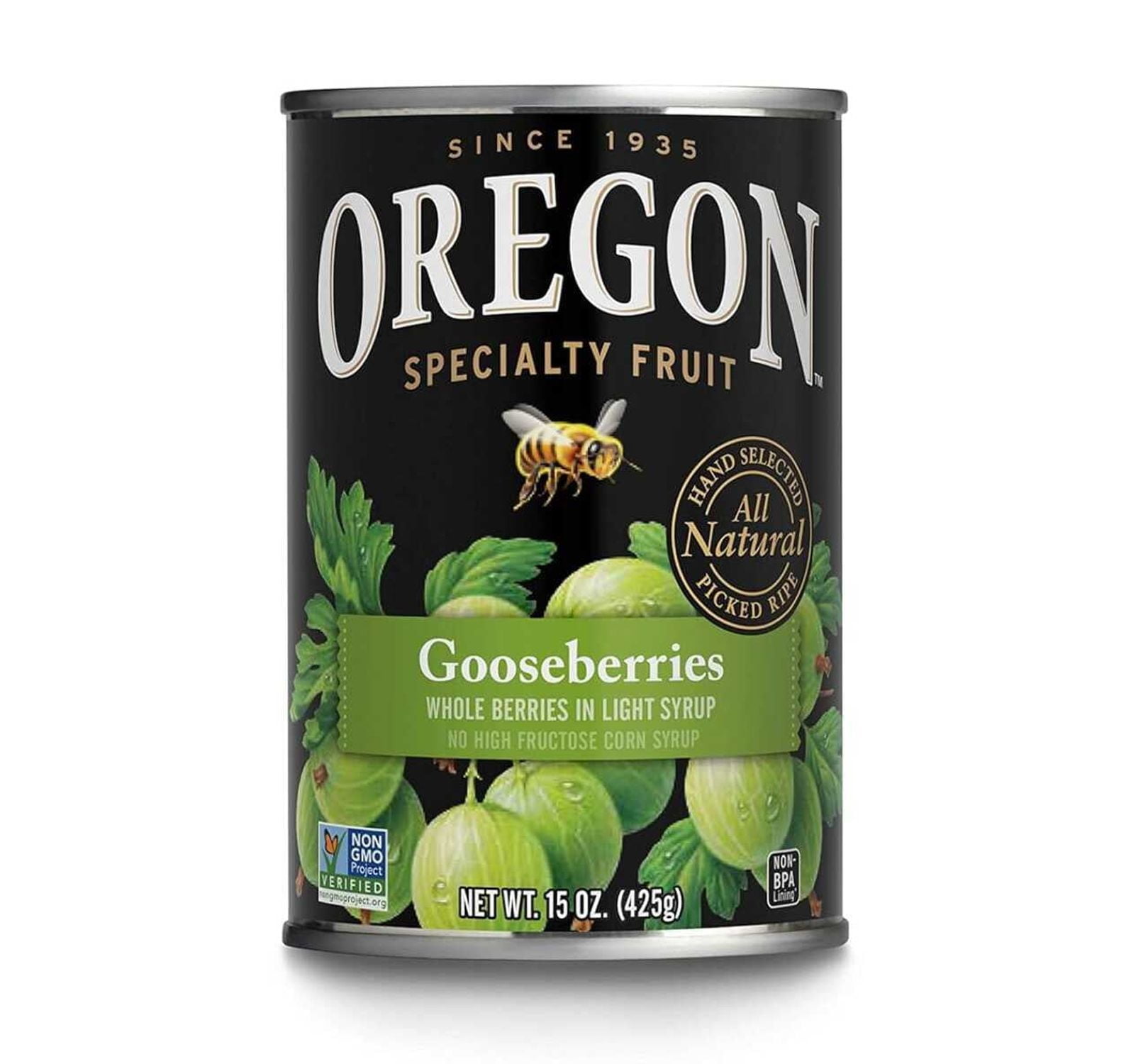 Oregon Specialty Fruit Whole Gooseberries, Light Syrup , 15 oz - Case ...