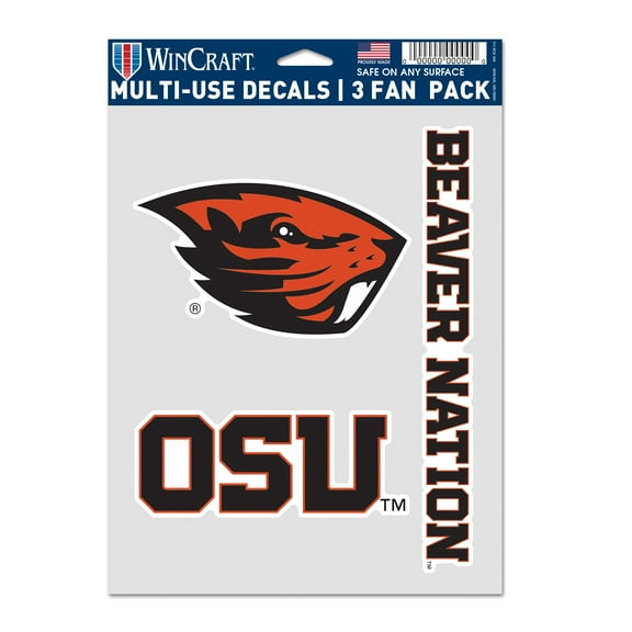 Oregon State Beavers Decal Multi Use Fan 3 Pack Special Order