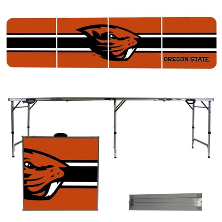Oregon State Beavers Striped Design 8' Portable Folding Tailgate Table