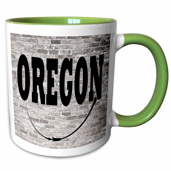 3drose, Oregon. State Capital Is Salem., 11oz Two-tone Green Mug