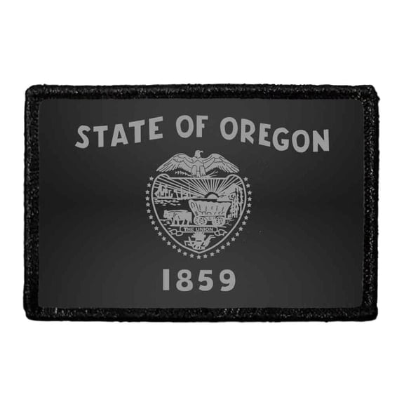 Oregon State Flag - Black and White - Removable Patch