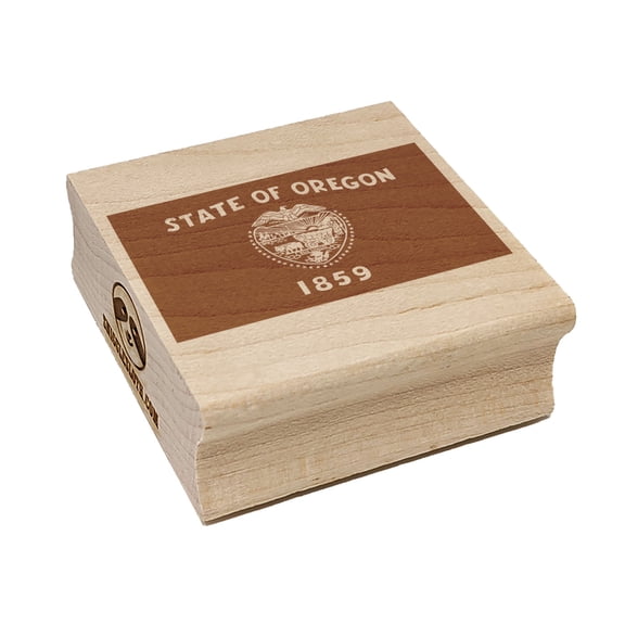 Oregon State Flag Square Rubber Stamp Stamping Scrapbooking Crafting - Large 2.75in
